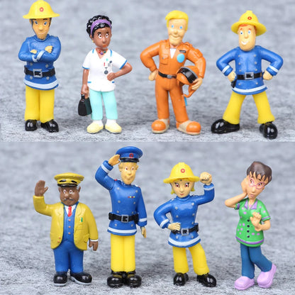 Lot de 12 figurines de pompiers en PVC, dessin animé Sam le pompier, jouets pour garçons et filles, cadeau d'anniversaire ou de Noël pour enfants