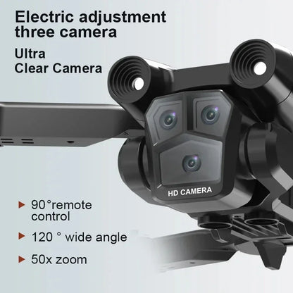 Dron M4 2024 8K profesional con cámara triple HD de gran angular, posicionamiento de flujo óptico plegable, RC mejorado de 9000 m, nuevo 2024