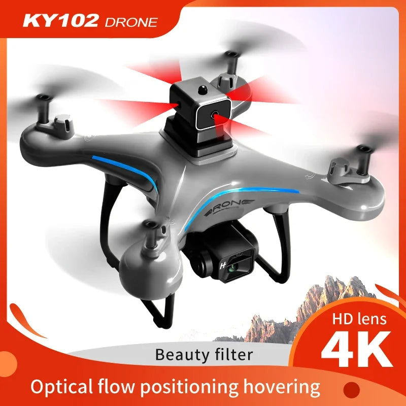 Drone professionnel 2024 KY102 avec caméra HD 4K et moteur sans balais pour photographie aérienne, WIFI, levage, évitement d'obstacles, quadricoptère RC