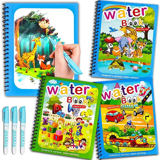 Libro mágico para dibujar con agua, juguetes Montessori, libro para colorear reutilizable, libro mágico para dibujar con agua, educación sensorial temprana para niños