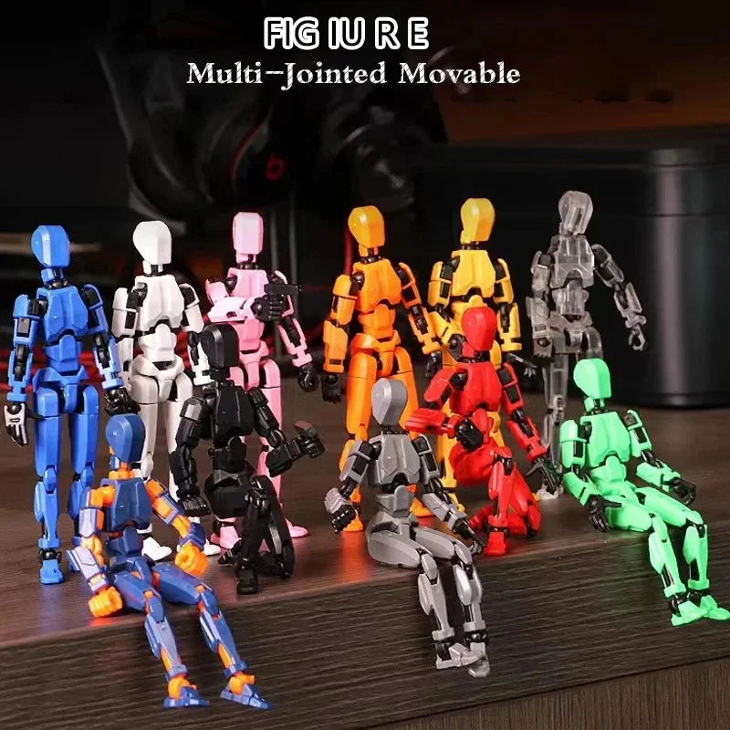 Multi-Jointed Movable Shapeshift Robot 3D Printed Mannequin Lucky 5 Character Figures Toys Parent-children Game For Kids Gifts