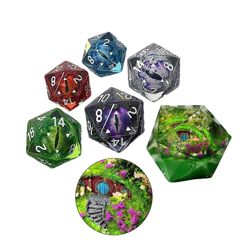 Nouvelle vente chaude pour D&amp;D dés en résine 7 pièces Thrill Eye Dice Set Single Dragon Eye Dice Replacement pour DND Tabletop Games Role-Playing