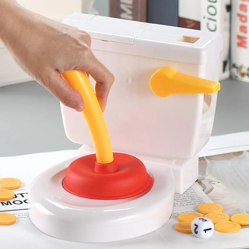 Funny Pooping Toilet Spoof Relieve Stress Toy Poop Shoots Tricky Party Table Games Children Flushing Toilet Plunger Toys Pranks