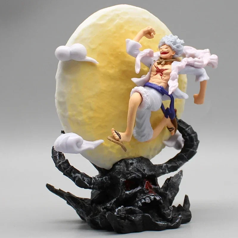 Figurine One Piece Anime Sun God Nika Luffy Gear 5 Q Version Statue Figurine Modèle Poupée Décoration Collection Jouets Cadeaux