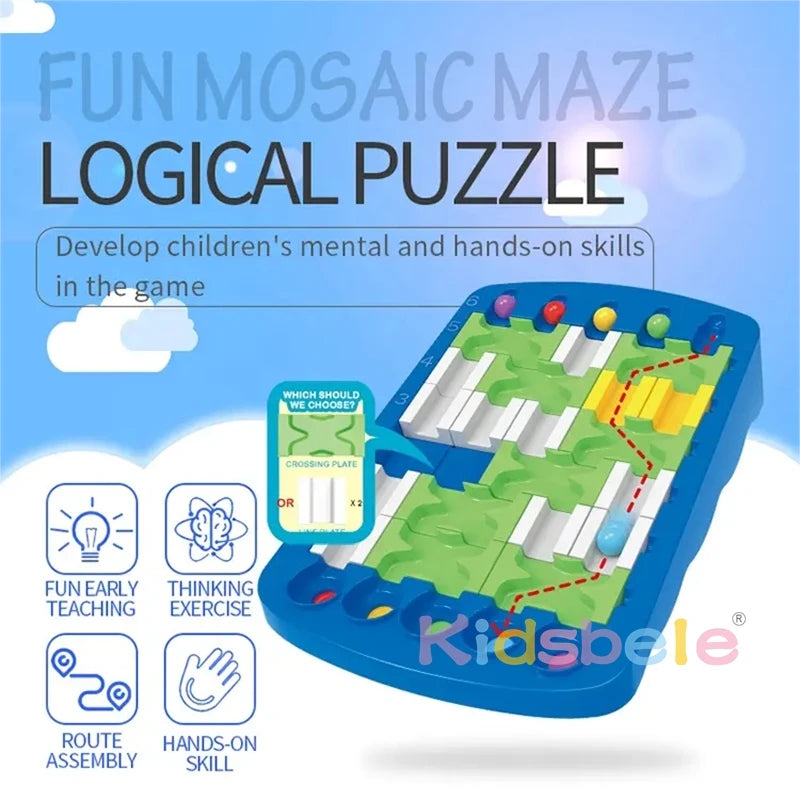 Logical Maze Puzzle Find Routes Board Game DIY STEM Toy Maze Educational Toys Kids and Adults Party & Fun Games For Home Clubs