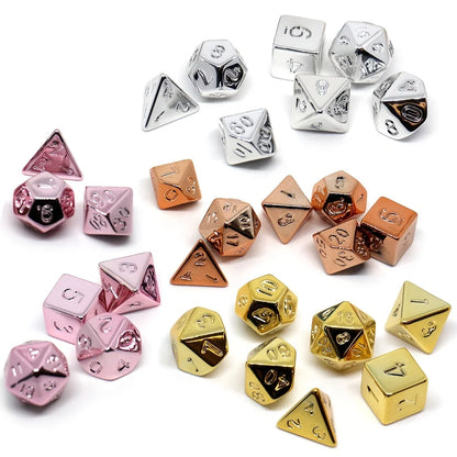 Ensemble de 7 dés électrolytiques DND, dés de jeu de table polyédriques, dés de jeu de rôle RPG