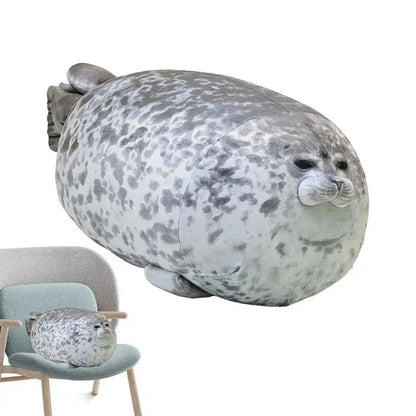 Angry Blob Seal Pillow Chubby 3D Novelty Sea Lion Doll Plush Stuffed Toy Baby Sleeping Throw Pillow Gifts for Kids Girls