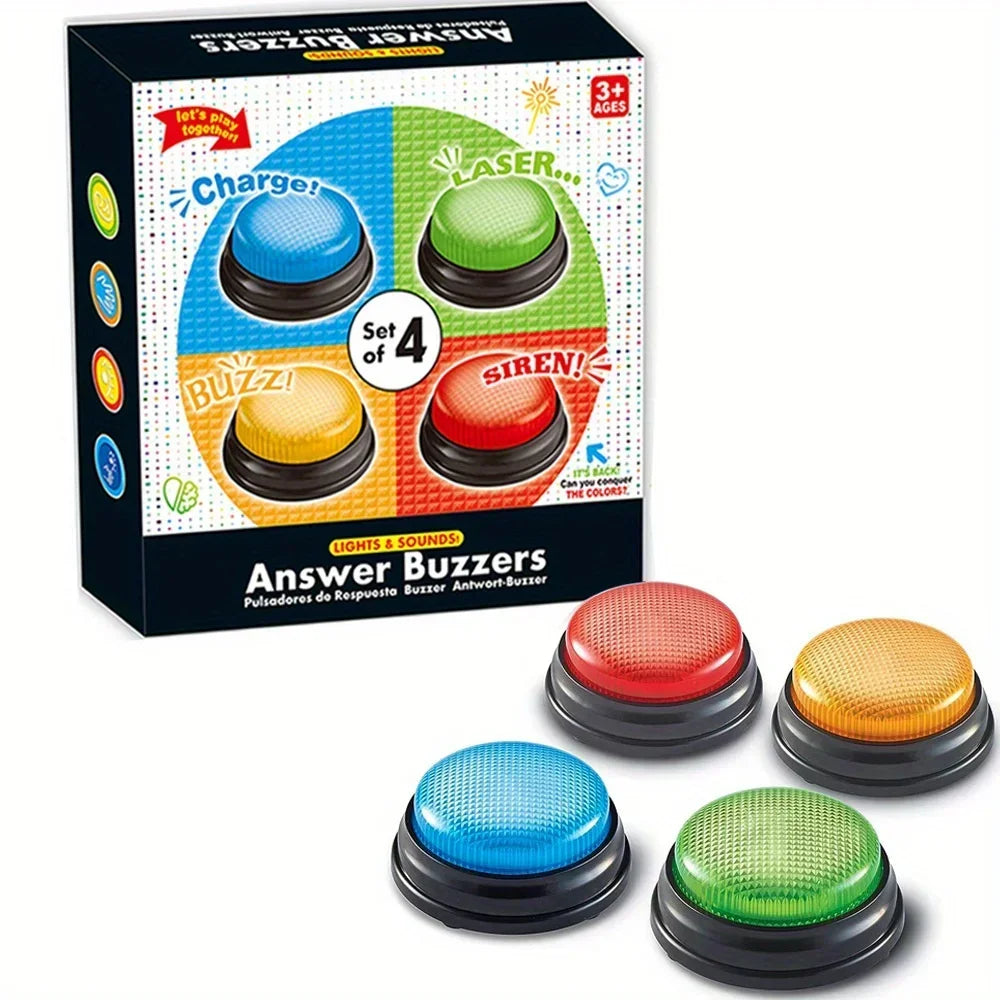 Buzzers de réponses de Learning Resources Jouet pour jeu familial Concours Quiz Buzzers Lumières et sons Bouton pour soirées quiz pour enfants