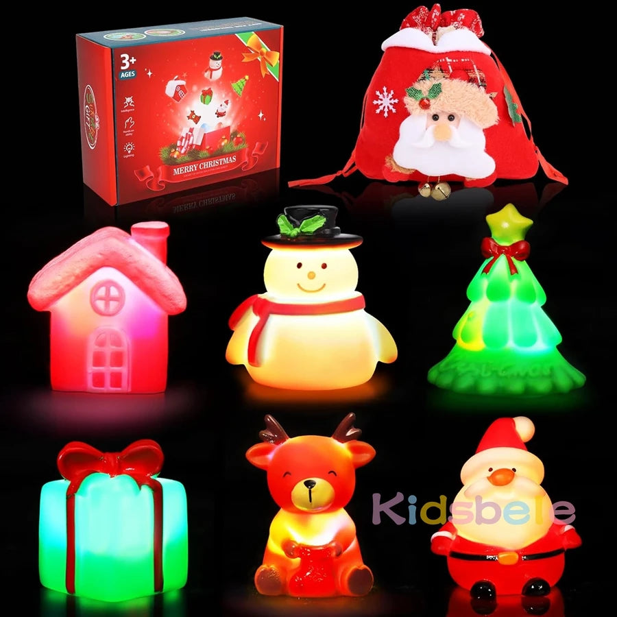 Christmas Light Up Bath Toys Christmas Themed Flashing Light Up Bathtub Toys LED Floating Bath Toy For Toddlers Baby Shower Toys