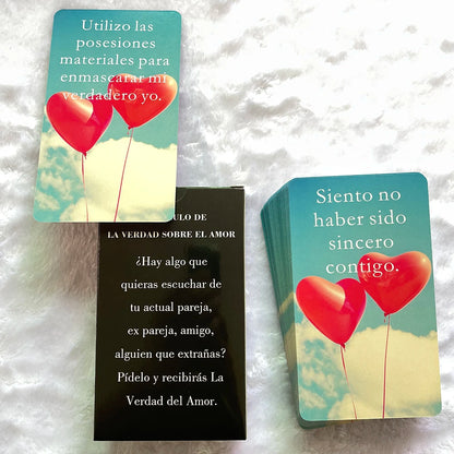 Cartas de afirmación de la verdad del amor del oráculo español, 12 x 7 cm, barajas de tarot, adivinación, taro, juguetes de adivinación, 52 cartas