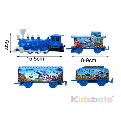 Electric Ocean Animal Train Set Educational Toy Great Gift Interactive Toy DIY Assembled Rail Train Playing Set