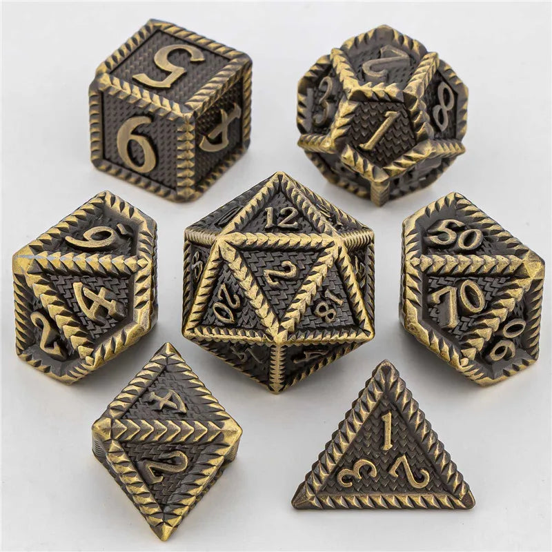 KERWELLSI D&D Dice Set DND, Polyhedral Metal Dungeon and Dragon Role Playing Game Dice, Handmade Dice D20 D12 D10 D8 D6 D4