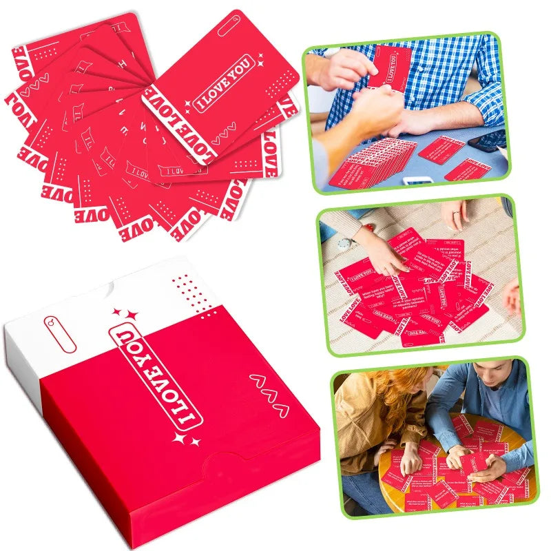 50 piezas de cartas interactivas de preguntas y respuestas para parejas, juego de mesa interactivo con diálogo en inglés, regalo de San Valentín