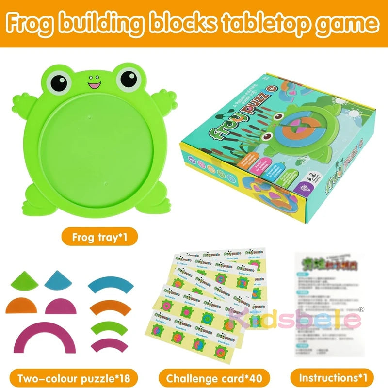 Children Frog Puzzles Preschool Tangram Puzzle Educational Frog Puzzles Toy Jigsaw Toys for Boys Girls