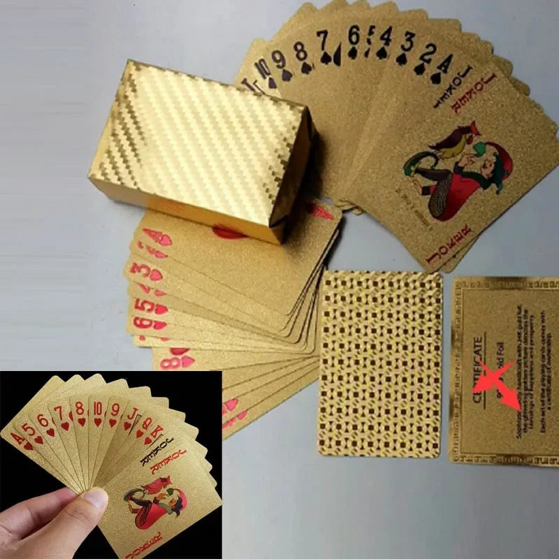 24K Gold Foil Playing Cards Deck - Perfect For Poker, Practical Jokes & Party Gifts!Christmas, Halloween, Thanksgiving  Gift