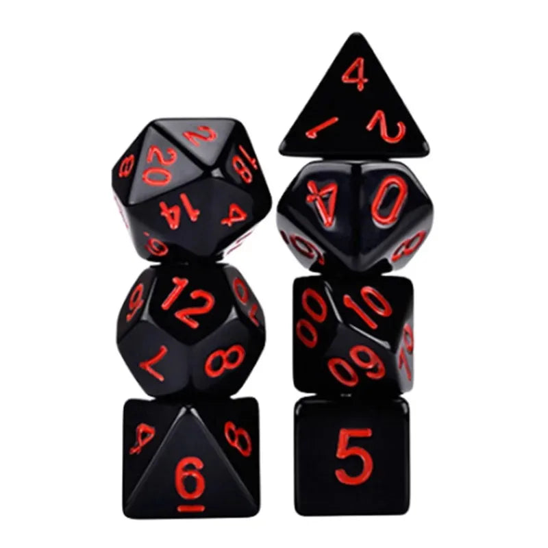 Lote de 7 dados de acrílico nuevos para juegos de mesa DND y COC, serie de colores sólidos, poliedro, D4, D6, D8, D10, D%, D12, D20