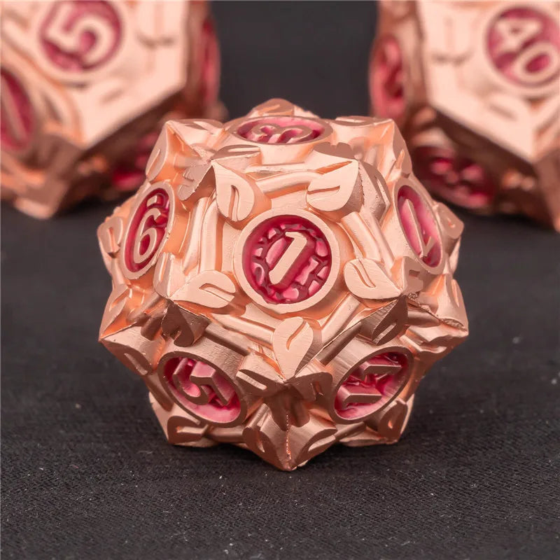 KERWELLSI Tree Root Dnd Metal Dice Set D&amp;D, D+D Polyédrique Dés Pour D dnd D Dungeon et Dragon Pathfinder Jeu de Rôle Dés