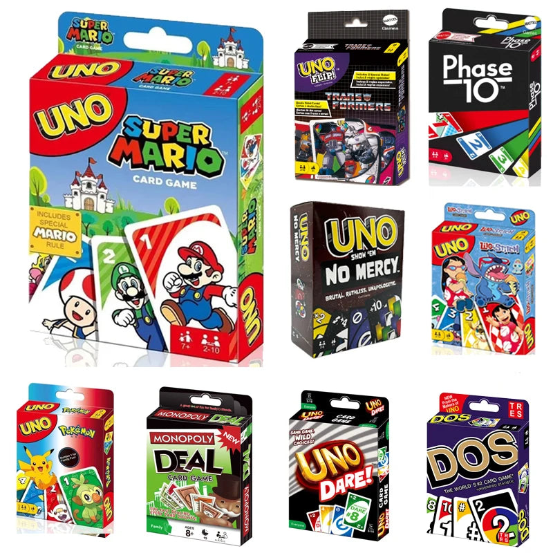 Mattel UNO Super Mario Jeux de cartes Famille Divertissement amusant Jeu de société Poker Jouets pour enfants Cartes à jouer