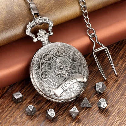 Steampunk Pocket watch Dice Xmas Gifts Pendant Mini Metal DND Dice 6mm pocket watch case Polyhedral DND dices for Christmas