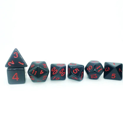 Lote de 7 dados de acrílico nuevos para juegos de mesa DND y COC, serie de colores sólidos, poliedro, D4, D6, D8, D10, D%, D12, D20