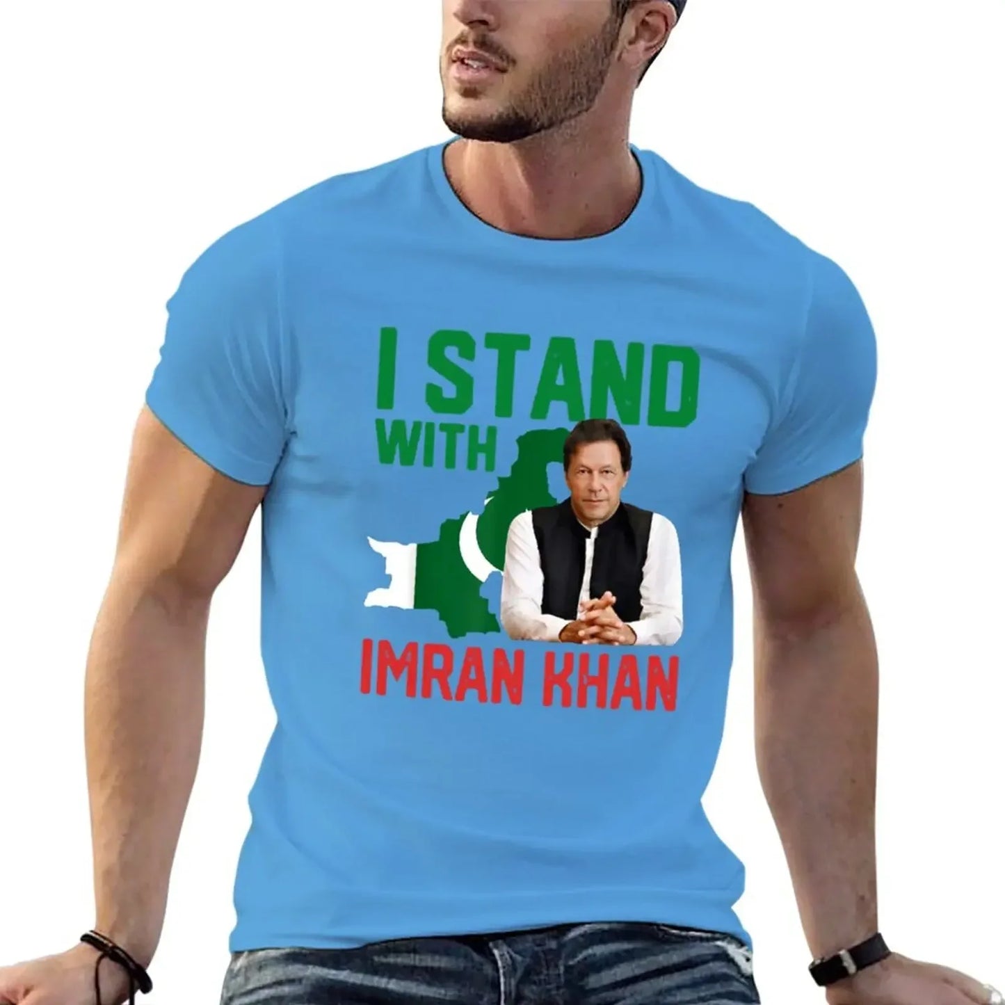 Estoy con Imran Khan Camiseta de verano, ropa personalizada, camisetas para hombre