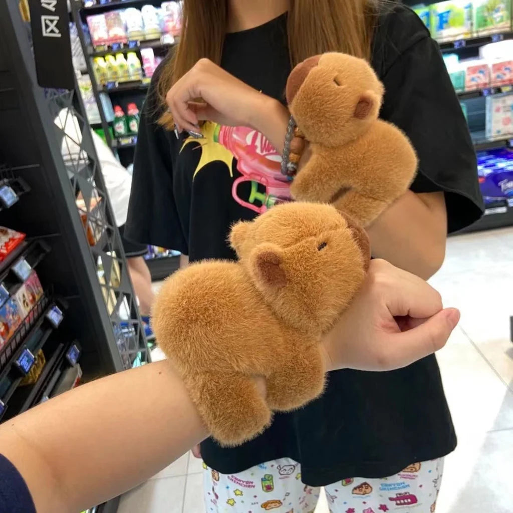 Rytanda Capybara Clap Circle Toys Slap Snap Wrap Bracelet Bracelet Capybara Peluche Anneau de main Fun Pop Circles Cadeau de Noël pour enfants