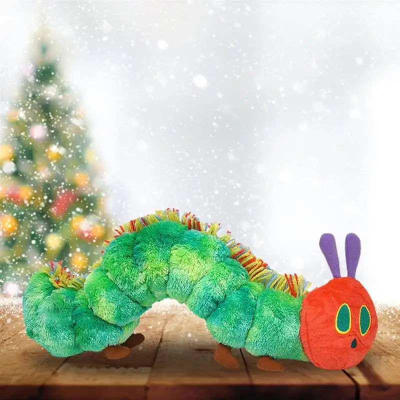 Oruga de peluche de 22 cm, de algodón verde, regalo creativo muy hambriento para niños, decoración del hogar