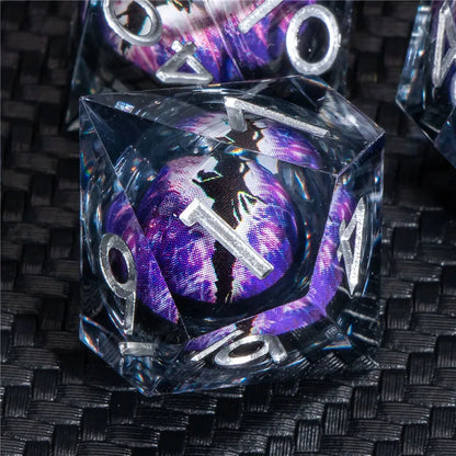 KERWELLSI DND Beholder Eye Dice Set Dungeon and Dragon, dés D&amp;D à bord tranchant en résine Polyédrique Magic Gathering Jeu de rôle