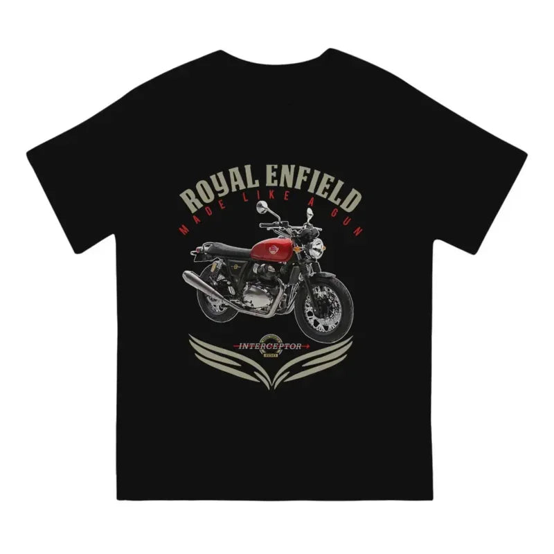 Camisetas Royal Enfields Interceptor Designs de Fashion Therapy para hombre Una de las camisetas de algodón 100 % de motocicletas retro británicas