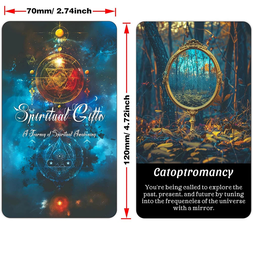 Cartas del oráculo espiritual, baraja psíquica mística para principiantes, explora la sabiduría interior y el poder espiritual, baraja del tarot, 12 x 7 cm, 56 cartas