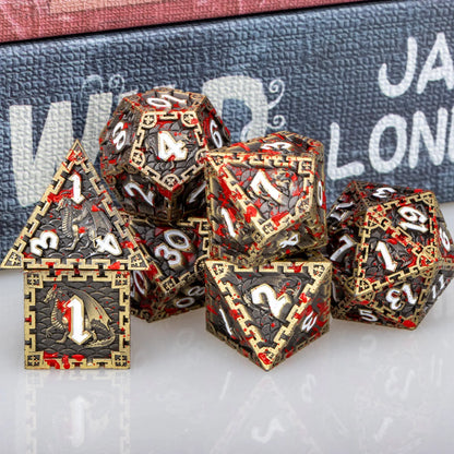 Dados de metal DND Dados de mazmorras y dragones Juego de dados poliédricos Juego de dados de rol Juego de dados D&amp;D Juego de dados RPG de 7 piezas Juego de dados D y D D20 D10 D6