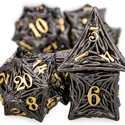 ORIFANTUO Tree Root Dnd Metal Dice Set Vert D+D Polyédrique Dés Pour D&amp;D Dungeon et Dragon Pathfinder Jeu de Rôle Dés