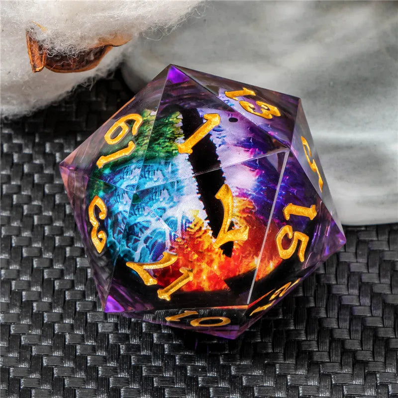 Dados D20 individuales de 33 mm con ojo de observador de KERWELLSI, dados DND D&amp;D de 20 caras para Dungeon and Dragon, dados para juegos de rol, dados D y D