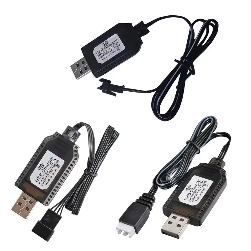 Lithium battery charger 7.4V XH-3P charging cable with protection toy aircraft accessories USB data cable