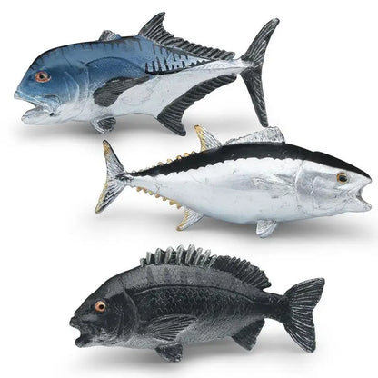 Simulation Marine SeaLife Thon Saumon Poisson Figurines Figurines Action Animaux Océan Poisson Modèle Jouets Éducatifs Pour Enfants Cadeau