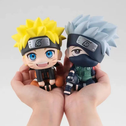 Figura de anime Naruto de 9 cm, figura de acción de Naruto Kakashi, versión Q, figura Kawaii de Sasuke Itachi, decoración de coche, modelo de colección de juguete