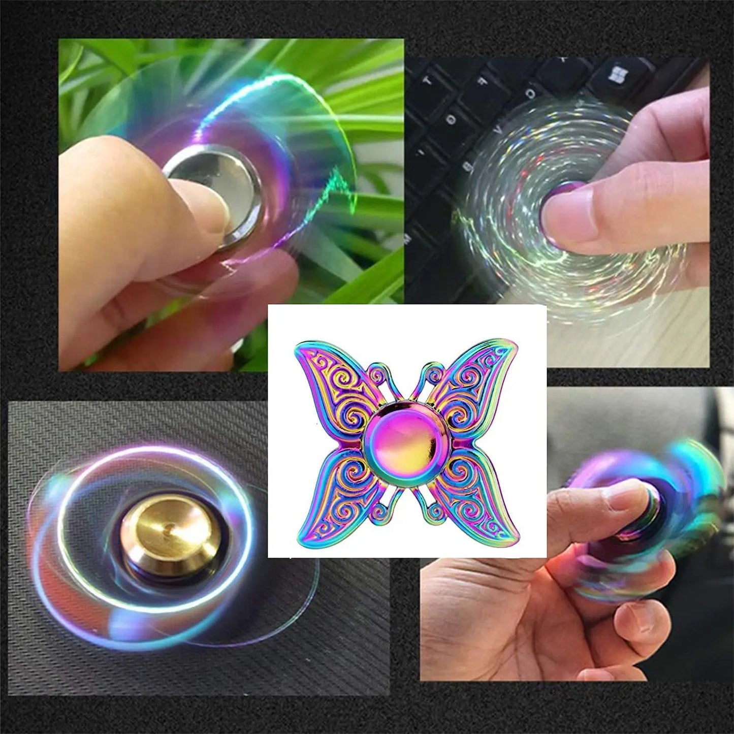 Jouets Fidget Spinner en métal arc-en-ciel, roulement en acier inoxydable, haute vitesse, soulagement du stress, jouets d'anxiété TDAH pour adultes et enfants