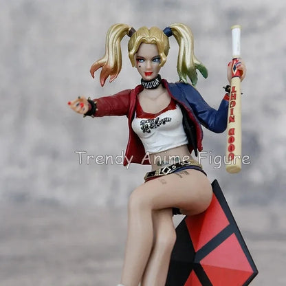 Birds of Prey Harley Quinn Action Figure Car Ornaments Desktop Decorations Model Toys 11cm Sitting Harleen Figurine Collection