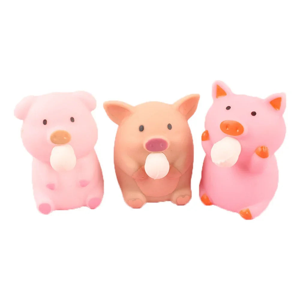 Cartoon Pig Spit Bubbles Pinch Music Vent Toys Cute Decompression TPR Material Squeeze Spit Bubbles Decompression Artifact Toys