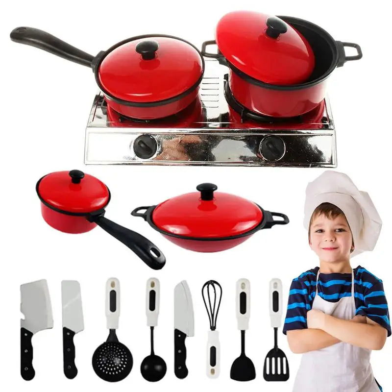 Accessoires de cuisine pour enfants Ensemble de jeu de cuisine pour tout-petits avec casseroles, poêles, ustensiles, ustensiles de cuisine, jouets, aliments pour enfants