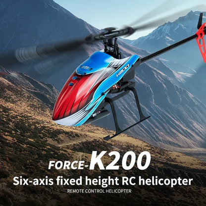 Helicóptero RC WLtoys XK K200 2024 NUEVO 2.4G 6-Aixs Giroscopio 4CH Altitud Hold Flujo óptico Helicóptero de control remoto Juguetes k127