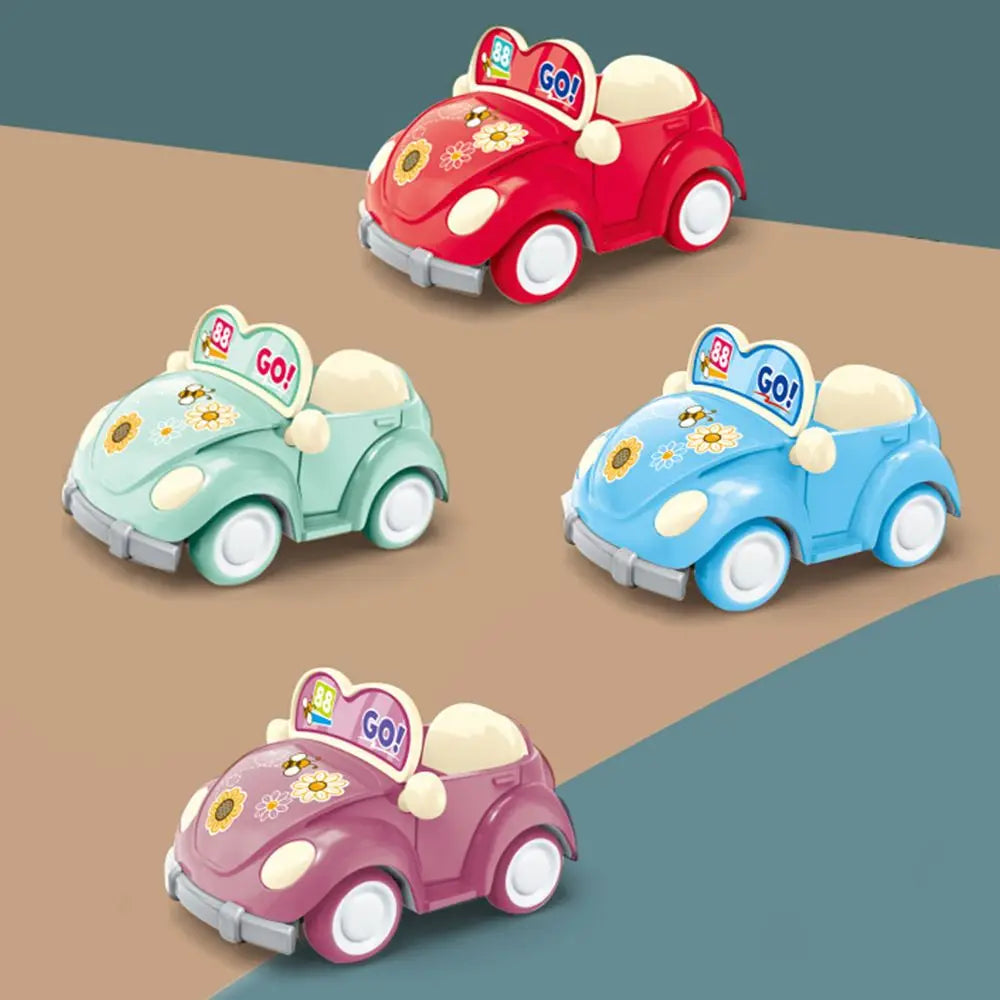 Cartoon Mini Q Pull Back Power Convertible Purple Car 6 Style Miniature Furniture Dollhouse Toy Model Set Kids Birthday Gifts