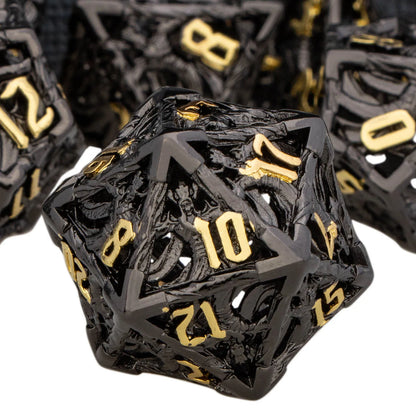 Dnd Black Wizard & Dragon RPG Metal Polyhedral Hollow D+D D20 Dice Set For D6 Dungeon Dice Dragon Pathfinder Role Playing Games