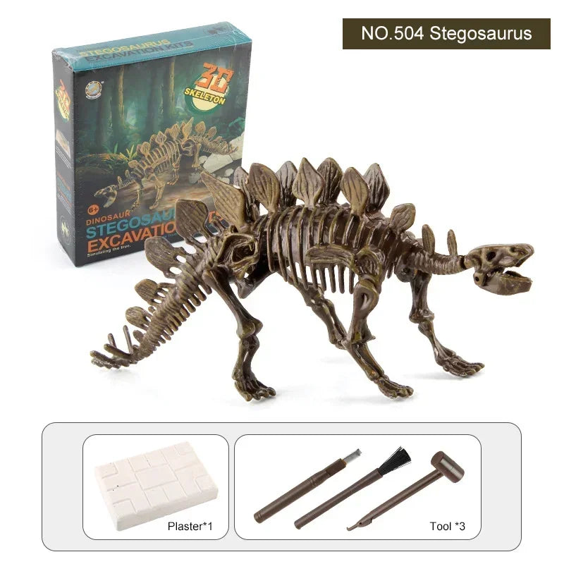 Dinosaur Fossil Excavation Kits Education Archeology Exquisite Jurassic Toy Set Game Action Children Figure Skeleton Model Gift