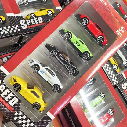 5 piezas de juguetes de simulación para niños Hot Wheels, minicoches de aleación de varios estilos, coches deportivos pequeños de bolsillo para niños