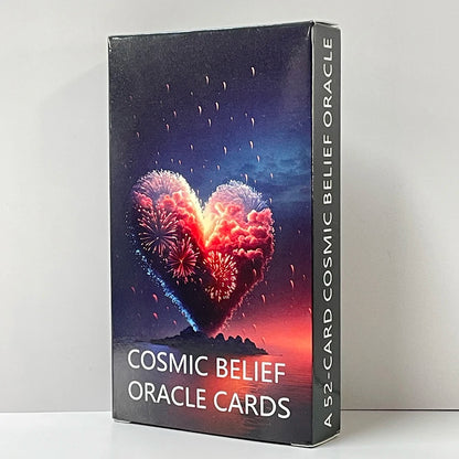 Cartes Oracle Cosmic Belief 12x7cm Love Learning Taro Deck Prédictions en anglais Prophétie pour débutants Mots-clés