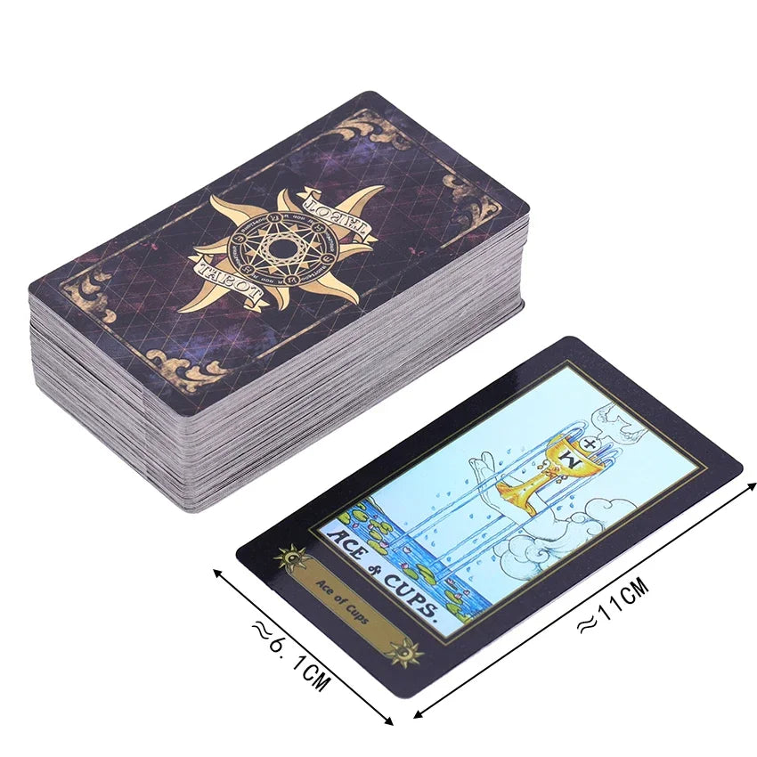 1 juego nuevo de cartas de tarot con láser plateado brillante, edición misteriosa, 78 cartas de juego de mesa de astrología