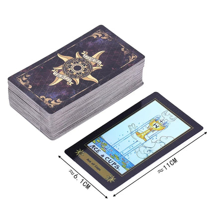 1 juego nuevo de cartas de tarot con láser plateado brillante, edición misteriosa, 78 cartas de juego de mesa de astrología