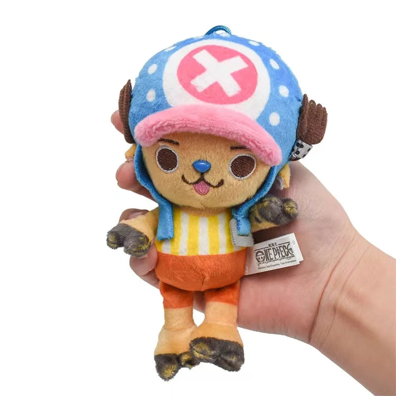 12cm/4.72in One Piece Original Kawaii Plush Keychain Toy Tony Chopper Soft Stuffed Plush Doll Keychain Handbag Ornaments Toys