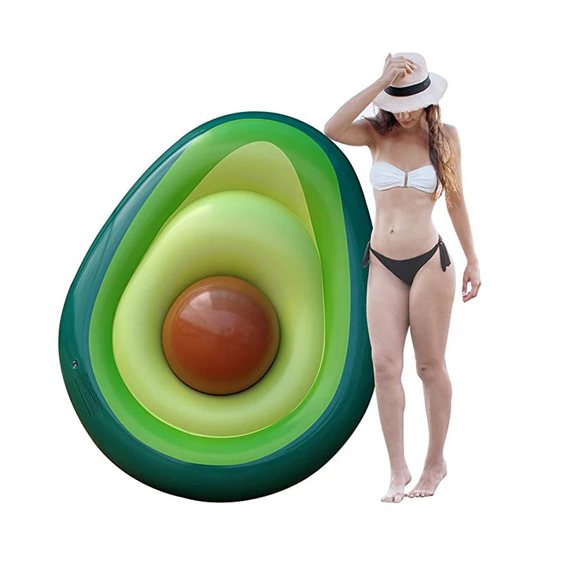 Inflatable avocado floating row PVC beach ball adult water floating row avocado floating bed inflatable toys